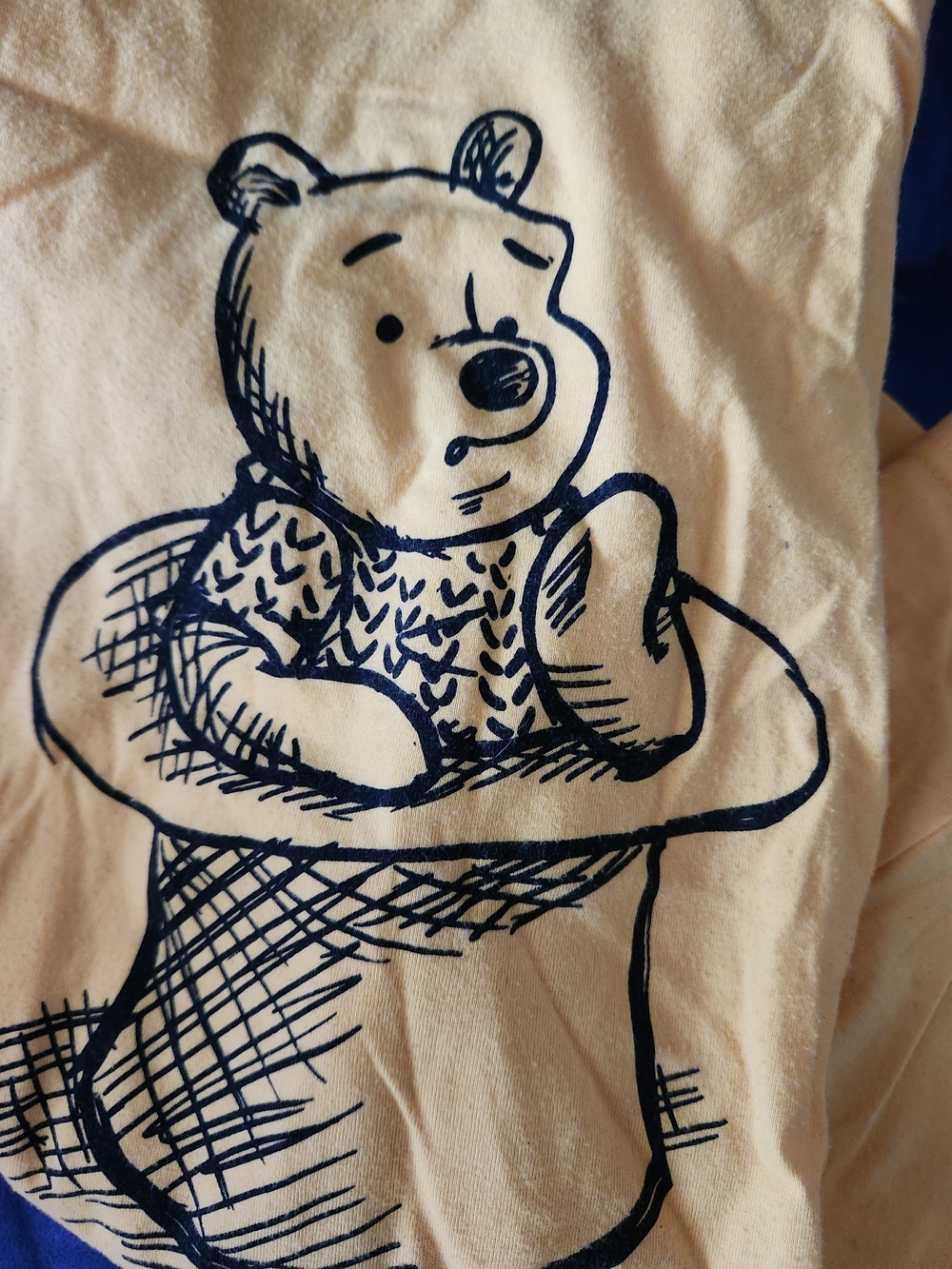 Disney Short Sleeve Tee in Cream with Navy Print